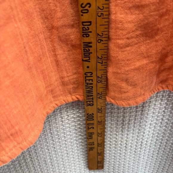 NWT Sim & Sam Orange 100% Cotton Mini Dress Sz L Peasant Boho Puff Short Sleeved - Picture 8 of 8